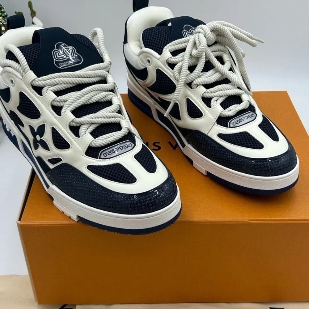Men’s Louis Vuitton blue skate trainer sneakers size 11 fits 13 US made in Italy